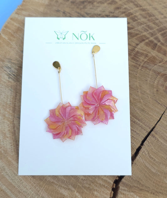 Boucles d'oreilles dahlia